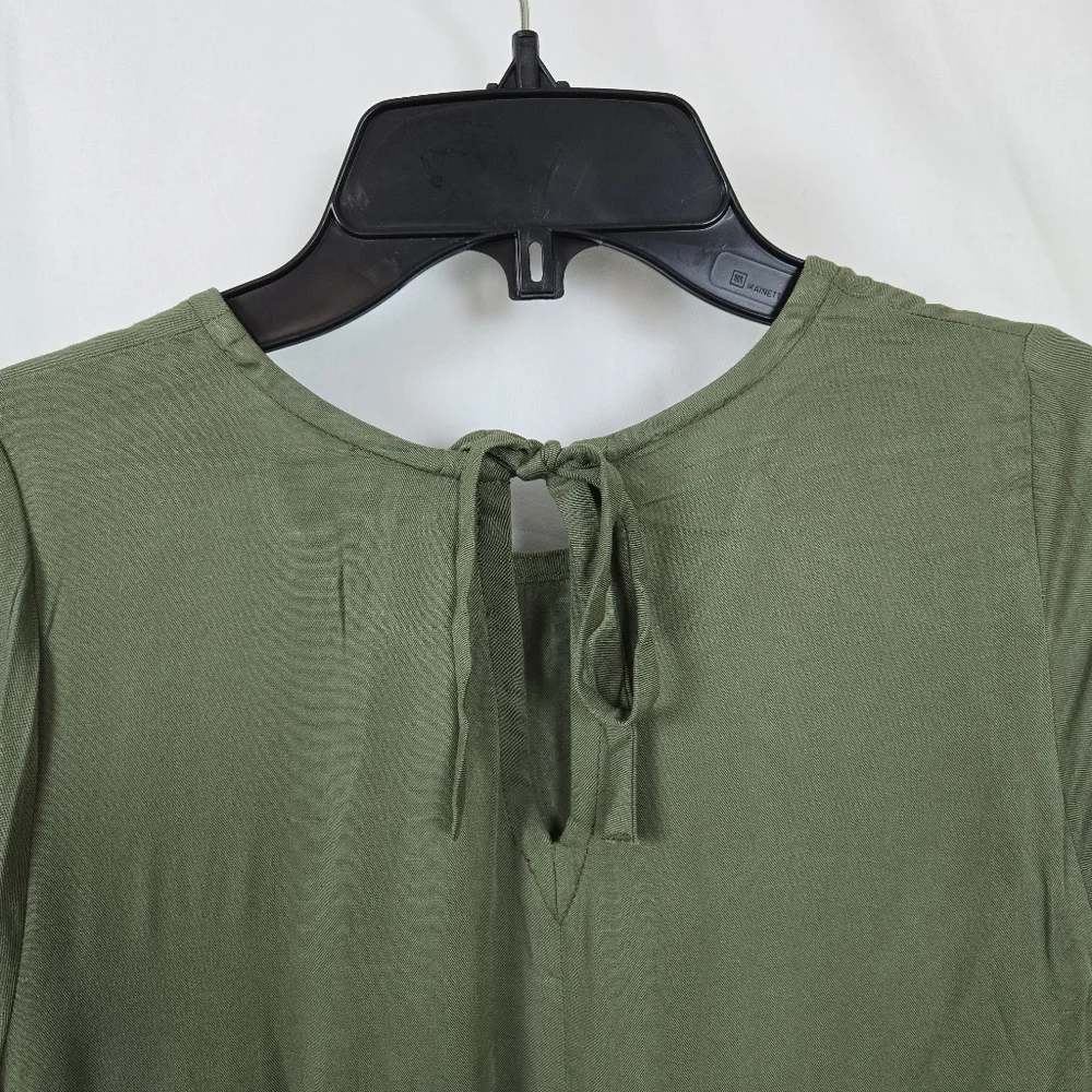 Crazy 8 Girls Olive Green Short Sleeve Ruffle Hem Boho Summer Dress XL 14/16 New